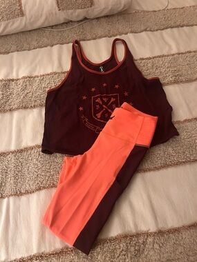 Under Armour Bright Coral High-Waist Leggings with Black Logo